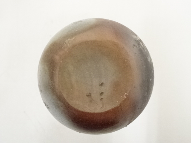 C-230 備前焼 花入 泰山窯 共箱 しおり 高さ21センチ 花器 花瓶